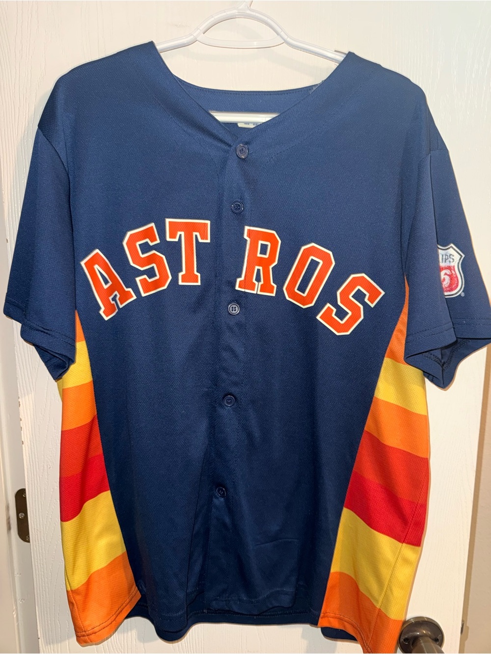 Navy and Rainbow Panel Men’s Team Baseball Jersey